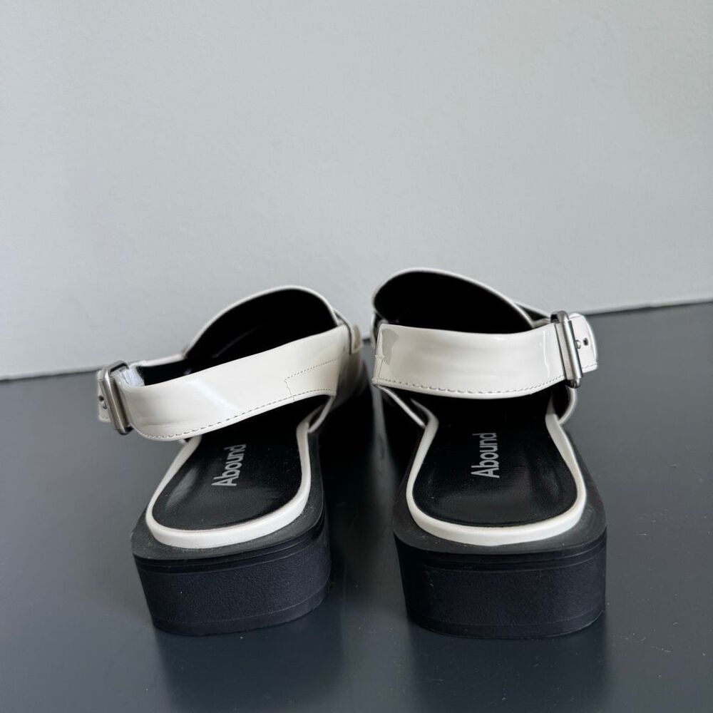 NEW Abound Patent White Sling Back Chunky Preppy Loafer Size 7 M Y2K - Picture 4 of 5